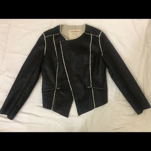 Faux leather and shearling jacket